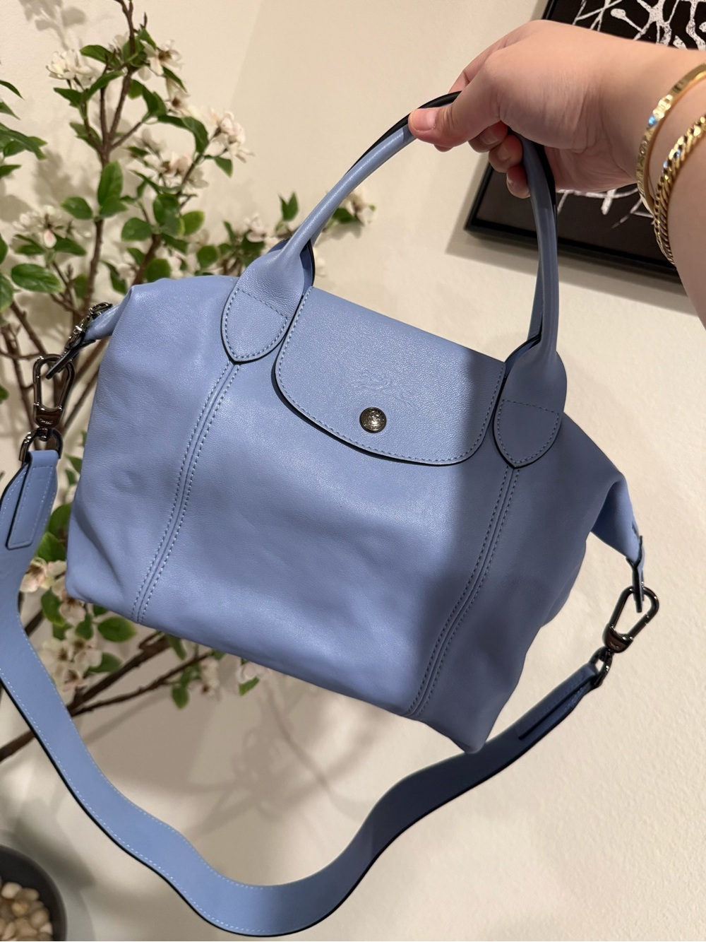 Longchamp Small Leather Tote in Periwinkle - Picture 9 of 9